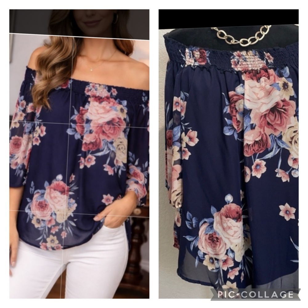 NWOT off shoulder floral blouse